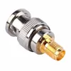 Connecteur adaptateur coaxial d'antenne radio BNC mâle vers prise SMA femelle prise RF couleur argent 55