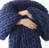 10 Colors 60 60cm Chunky Knit Blankets HandCrafted Blanket Sofa Air Condition Bed Woven Yarn Kinitted Throw Pograph Blanket2284