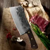 Stainless Steel Handmade Forged Kitchen Knife Set Chinese Full Tang Slaughter Butcher Knife Vegetables Cleaver Slicing Utility Chef Knife