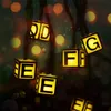 太陽LEDストリングライトイギリスのアルファベットLEDストライプ妖精ライトガーデンホリデーライト屋外防水クリスマス中庭の装飾L