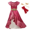 Girl Dress Per Elena Principessa Elena Guerra Cosplay Imposta bambini Sleeveless delle increspature Red Maxi Frocks operato dal partito Abbigliamento 3-12T Y200317