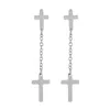 10Pair/lot Fashion newest charm titanium steel cross earrings chain long ear pin eardrop jewelry gift