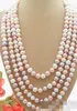 48/5000 95 "Natural 10mm pink and purple pearl necklace