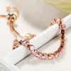 Nowa okrągła bransoletka tenisowa dla kobiet Rose Gold Srebrny kolor Cubic Criconia Charm Branselets Banles Femme Wedding Jewelry 8036645