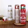 500ml Christmas water bottle Xmas Double wall print Stainless steel tumbler Vacuum Travel Sport Thermos flasks Coffee Cup Mug LJJA2920