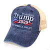 Trump 2020 Baseball Caps Designer Keep America Great Lettre Chapeaux Broided Washed Cloth Ball Cap en extérieur Hat de plage Girl Girl Viso7525402