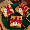 50 pezzi 2 pezzi Scatole bomboniere in oro Regalo per feste Matrimonio Doccia Scatola per dolci Scatola regalo per ricevimento Anniversario Compleanno Idee per pacchetti di cioccolato