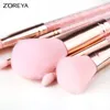 Borstar 8st Pink Crystal Makeup Brushes Foundation concealer Blusher Make Up Brush Set Super Soft Synthetic Hair Cosmetic Tools