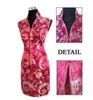 2019 noir rouge traditionnel chinois robe femmes Mini Qipao