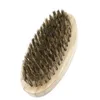 Beard Brush Boar Bristle Hair Hard Round Wood Handle Anti-static Boar Comb Hairdressing Tool For Men Beard Trim Customizable DBC VT0669