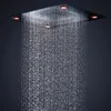 24 inç banyo siyah duş seti büyük sus304 6 fonksiyonlar duş başlığı systerm termostatik mikser şelale jetleri LED tavan ışığı