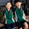 Retail Custom kids tracksuit children England boy girl short sleeve 2pcs set primary school uniforms designer clothes Clothing Set7102124