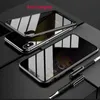 Magnetic Phone Case For iPhone12 11pro 8 Plus X XR for Samsung note20 Case Magnet transparent Anti-peeped Tempered Glass Protecter Case hot