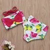 Baby girls swimsuits kids Bows bikini swimsuits girls watermelon lemon printed swimwear summer new kids SPA beach swimming Y1358