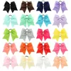 8 Inch Large Plain Solid Cheerleading Ribbon Bows Grosgrain Cheer Bows Tie kids Elastic Band Girls Rubber Hair Band Hair Accessories M1116