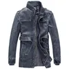 Men's Jackets Mens Fashion Classic Retro Stand Collar PU Leather Jacket Motorcycle Plus Velvet Belt Design Large Size M-4XL