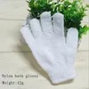 Bath Gloves Body Cleaning Shower Gloves White Nylon Exfoliating Bath Glove Five Fingers Paddy Soft Fiber Massage Bath Glove Cleaner DYP470