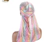 Unisex Deluxe Silky Durag 2019 NEUER Stil Extra Long-Tail Headwraps Piratenkappe 360 Waves Du-RAG Durags für Männer und Frauen Hip Hop Hut