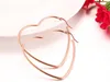 5pair of in bulk silver/ gold/ rose gold Stainless Steel Simple design Large sweet Lover Heart Hoop Earrings Women Pairty jewelry