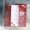 Корабль Marsala Laser Cut Wedding Приглашения с конвертом Элегантный печатный Gatefold Quinceanera Пригласительные открытки Вечерние Dinn9269352