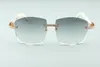 Hot New Sunglasses T4189706-A8 Natural Wild White Buffalo Horn Tempels, Factory Directe Topkwaliteit Fashion Unisex Bril