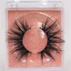 Hot selling 25mm Lashes Dramatic Long 5D Mink Eyelashes Private Logo Custom Transparent Square Packaging box
