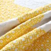 Conjunto de colchas CHAUSUB 3 peças colchas de algodão listradas patchwork cobertor de cama king size acolchoado colcha de cama amarelo T20065716166