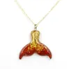 Colorido mudando sereia pingente colar para mulheres meninas afortunado peixe cauda colares 6 estilo linda jóias animais