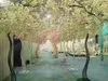 2.6 M Wysokość Biała Sztuczna Cherry Blossom Drzewa Road Lead Symulacja Cherry Flower z żelaza Arch ramki na wesele Party rekwizyty
