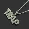 Personnalisé Or Argent Mens TRAP Lettre Initiale Pedant Collier Blingbling Diamant Homme Initiales Hip Hop Bijoux Cadeaux pour Hommes à Vendre