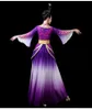 Hanfu female elegant and gradual change color classical dance performance Chinese ancient vintage Tang fairy group dress costume quality