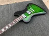 Free Shipping New Arrival Electric Guitar with Rosewood Neck Transparent Black Grass Green 2 pickup in China Factory Product