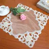 Capa de proteção Móveis bordado a céu aberto Tulle Lace toalha de mesa Coffee Cup Mat tabela toalha decorativa Placemat Vaso Pad