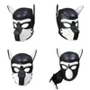 Yastıklı Lateks Kauçuk Rol Oynamak Köpek Maskesi Yavru Cosplay Tam Kafa + Kulakları 10 Renkler1