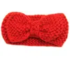 Winter Crochet Warm Turban Ear Warmer Headband Wool Stickad Bow Hårband Huvud Wrap Hårband Tillbehör Till Barn Baby Girls