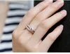 2PCS / l set Luxury Female White Bridal Wedding Ring Set Fashion 18k Gold Filled Jewelry Promise CZ Stone Anelli di fidanzamento per le donne