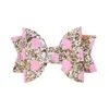 Baby Meisjes Liefde Hart Glitter Haarspelden Kinderen Sequin Love Bowknot Haar Clip Haarspelden Princess Barrettes Hoofddeksels Haaraccessoires Gunst A41003