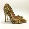 Casual Designer Real Photo Mode Vrouwen Schoenen Leopard Patent Lederen Gedrukt Punt Toe Enkel Sexy Dame Hoge Hakken Pumps 12cm Stiletto's Grote Maat 44