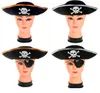 Cappello da capitano pirata Puntelli di Halloween Bambini adulti Giocattoli Abbigliamento Accessori Berretto da pirata dei Caraibi Cappelli con stampa teschio nero Moda