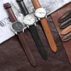 Band de montre de gueule en cuir en cuir en cuir en cuir avec boucle à broche en argent 18 mm 20 mm 22 mm3480491
