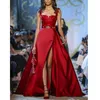 Fascinating Red Evening Dresses Spaghetti Strap A Line Side Split Prom Dress Formal Party Gowns Special Occasion Dress