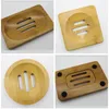100pcs/lot 3 styles Bamboo Soap Dish Soap Tray Holder Storage Soap Rack Plate Box Container for Bath Shower Bathroom
