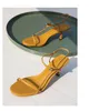 Vente chaude-2019 designer de mode femme sandales été sandales en cuir nu cuir bleu marine 65mm bretelles fines étonnamment confortables