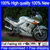 Ciało + 7gifts dla Kawasaki ZZR-250 1990 1991 1992 1993 1994 1999 251MY.12 Silver White ZZR 250 90-99 ZZR250 90 91 92 93 94 99 WŁAŚCICENIA