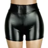 Shorts magros pretos Pu calças apertadas calçadas de caldas de leis do quadril manchas femininas femininas moda feminina