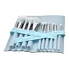 12pcs/set light blue handle makeup brush foundation eye shadow brush with bag makeup tool set 30 sets DHL