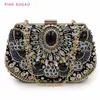 Pink sugao designer clutch bag women evening bags dinner bags 2020 new fashion purse retro heavy beaded diamond dinner bag212S