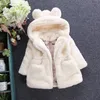 Dziecięce dziewczęta futra płaszcza zimowa z kapturem kurtka dla niemowląt gęste dziewczynki kurtki ciepłe dzieci ciepłe znaki obręczne Teddy Bear Coats8958350