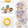 26colors Telephone Wire Cord Gum Hair Tie 6.5cm Girls Elastic HairBand Ring Rope Candy Color Bracelet Hair Accessories T2C5049