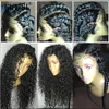 Perruques de cheveux humains brésiliens Remy sans colle, frontal en dentelle bouclée et pleine dentelle, couleur naturelle, pour femmes noires, 9801224